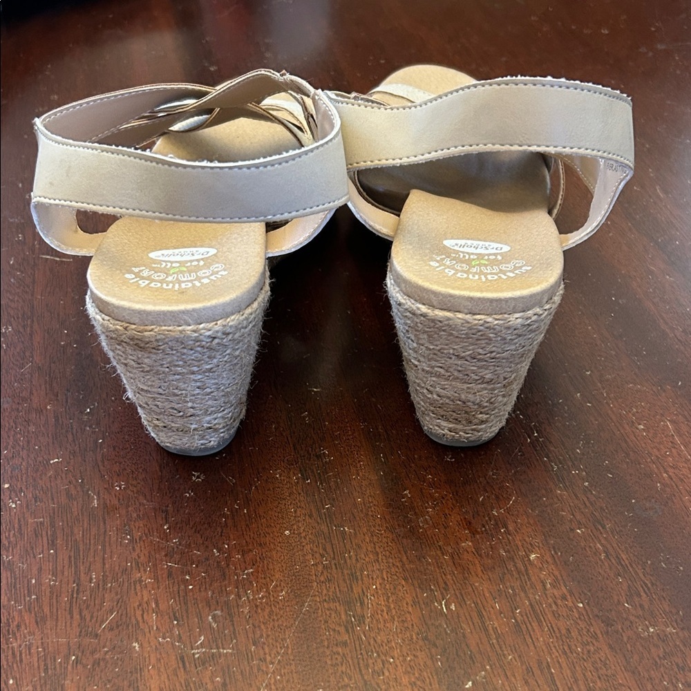 Dr. Scholl’s Women's Tan slip on wedge Sandals Size 7.5 NWOT - Picture 5 of 7